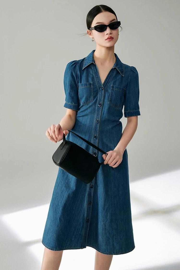 মহিলাদের জিন্স কটন ক্লাসি ড্রেস