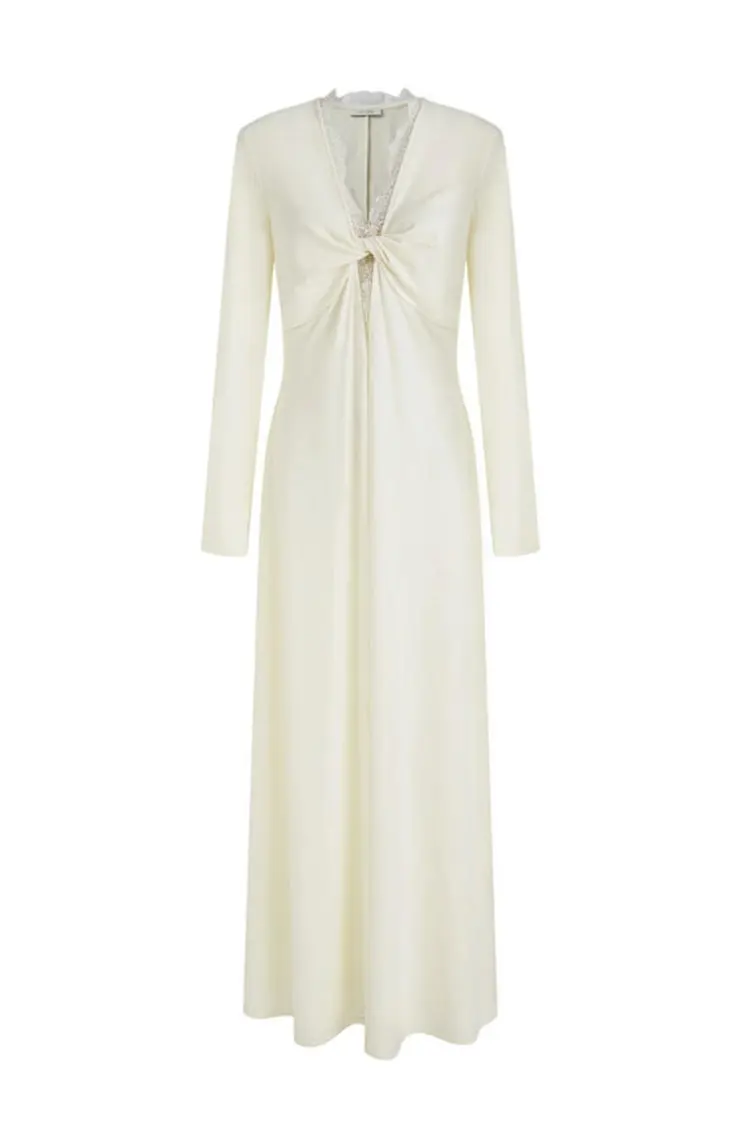 মহিলাদের লেইস স্প্লাইসড ম্যাক্সি ড্রেস