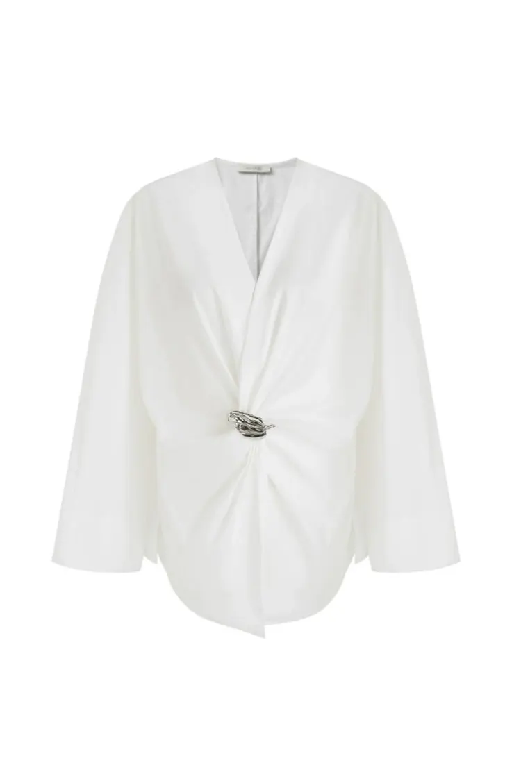 মহিলাদের মেটাল বাকল পার্টি ব্লাউজ