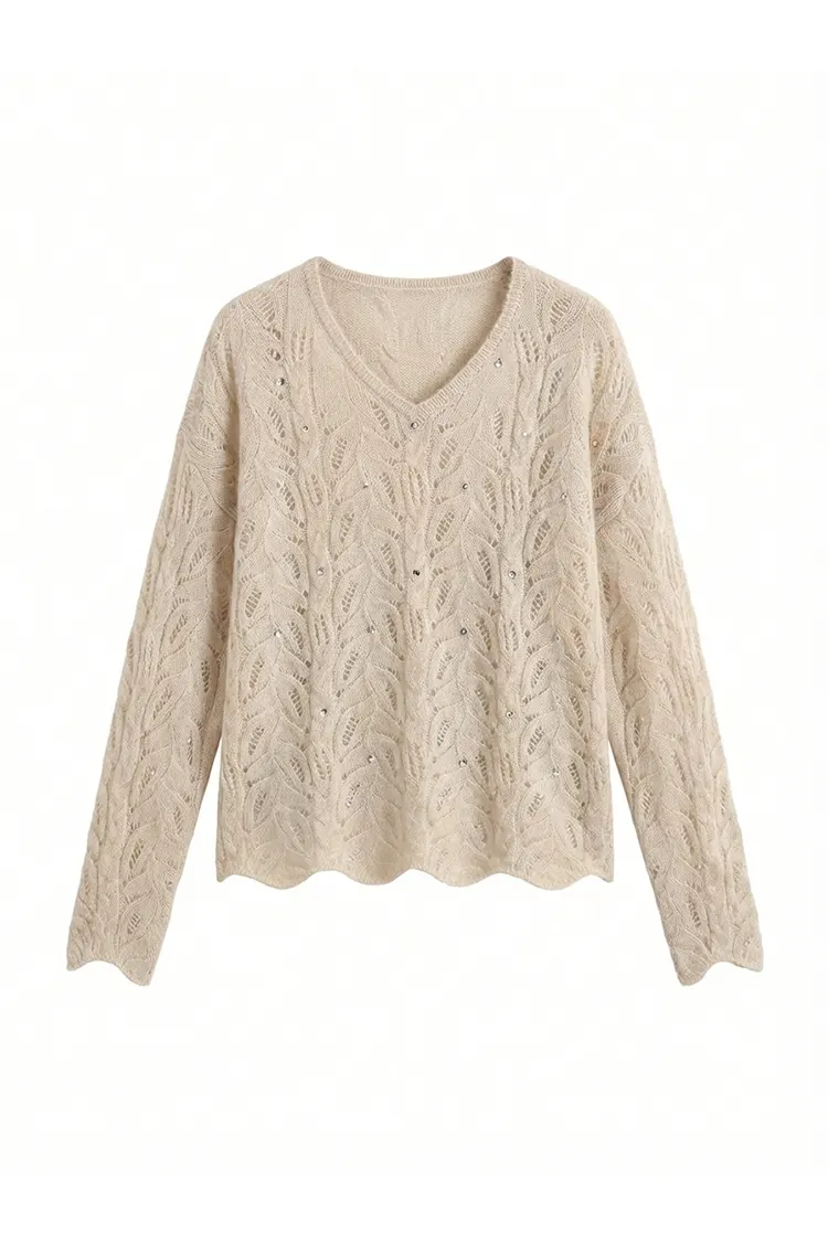 মহিলাদের ভি-নেক স্লিম কাশ্মীরি সোয়েটার